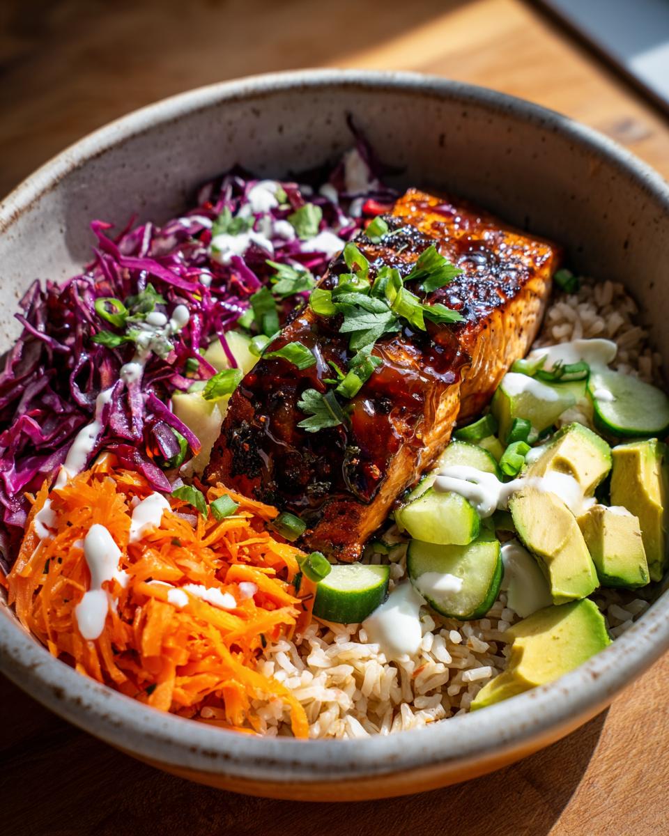 Honey Chili Glazed Salmon Nourish Bowls - detail 2