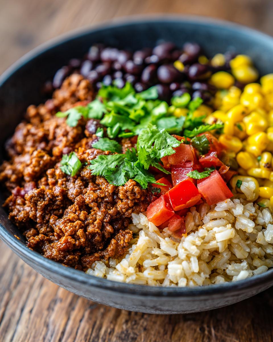 Lean beef burrito bowls - detail 1