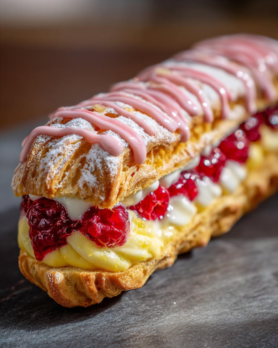 Lemon Raspberry Eclairs - detail 1