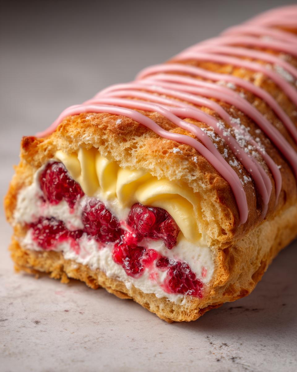Lemon Raspberry Eclairs - detail 2