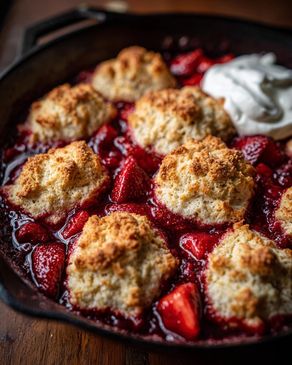 Low Sugar Strawberry Shortcake Cobbler Skillet - detail 1