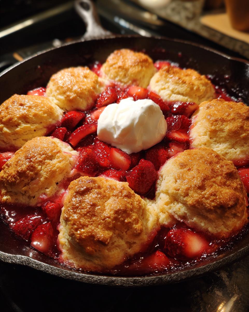 Low Sugar Strawberry Shortcake Cobbler Skillet - detail 2