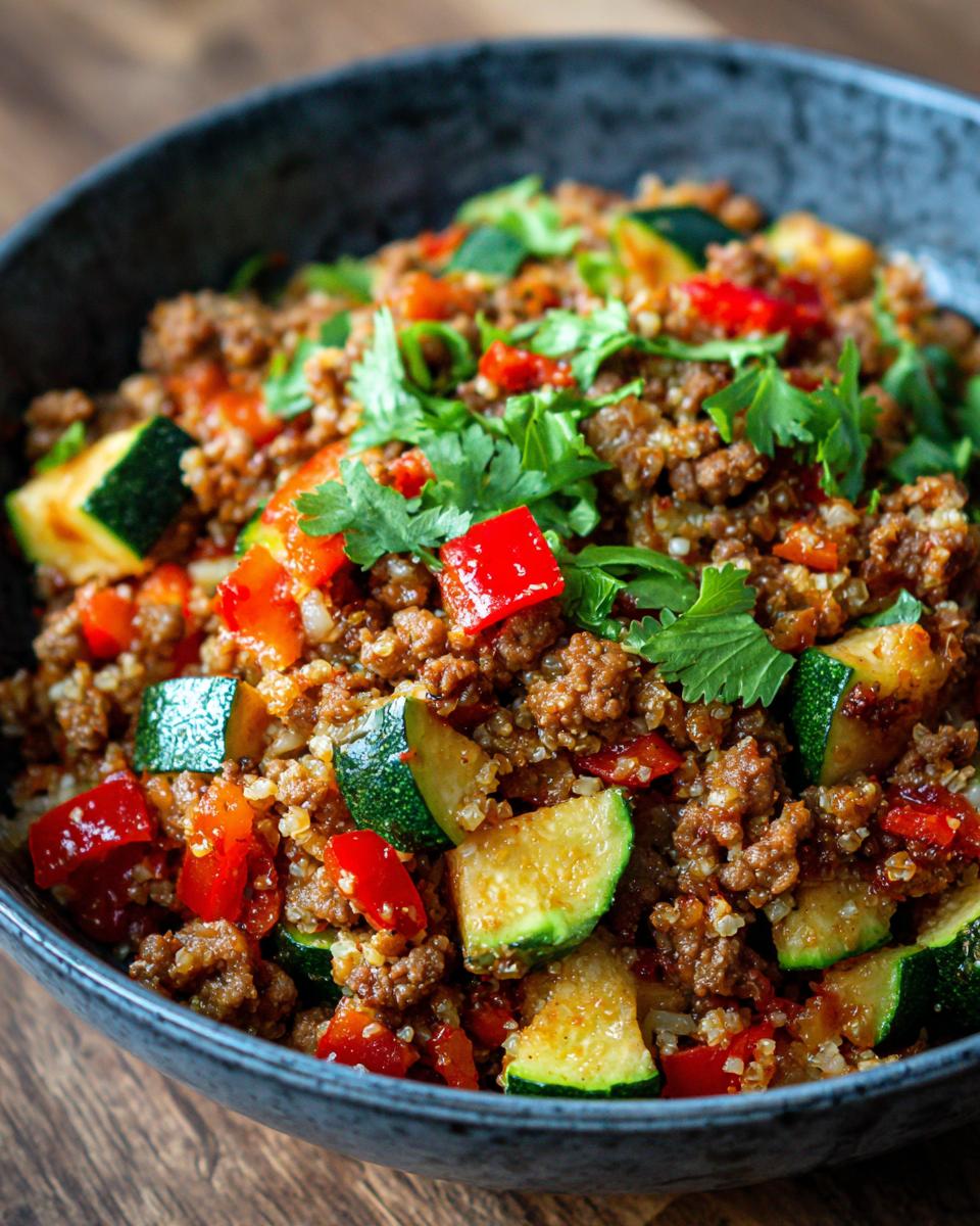 Low carb ground beef bowl - detail 1