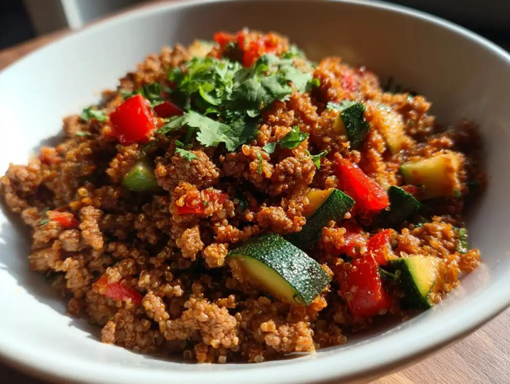 Low carb ground beef bowl