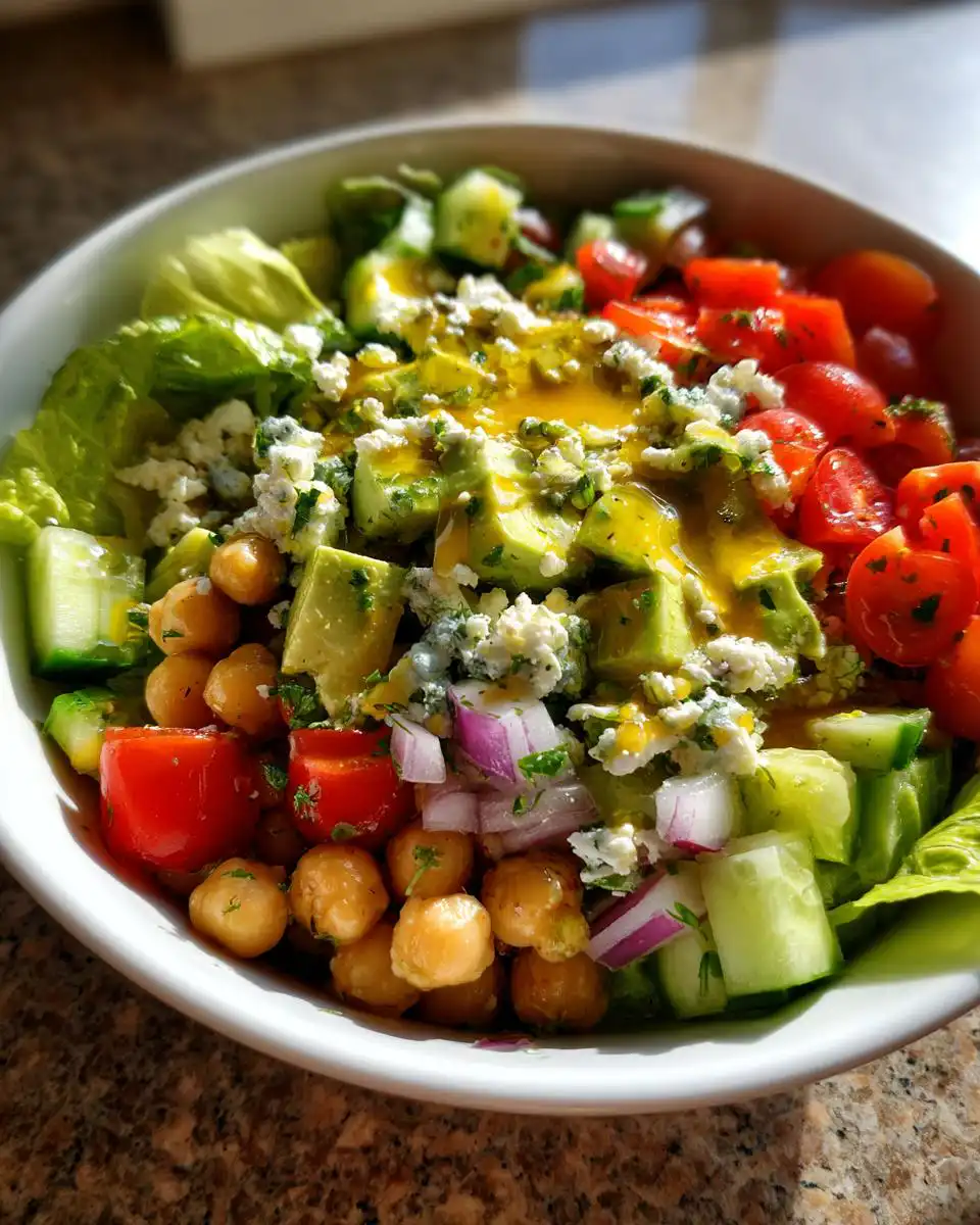 Mediterranean Chickpea Feta Avocado Bowls - detail 1