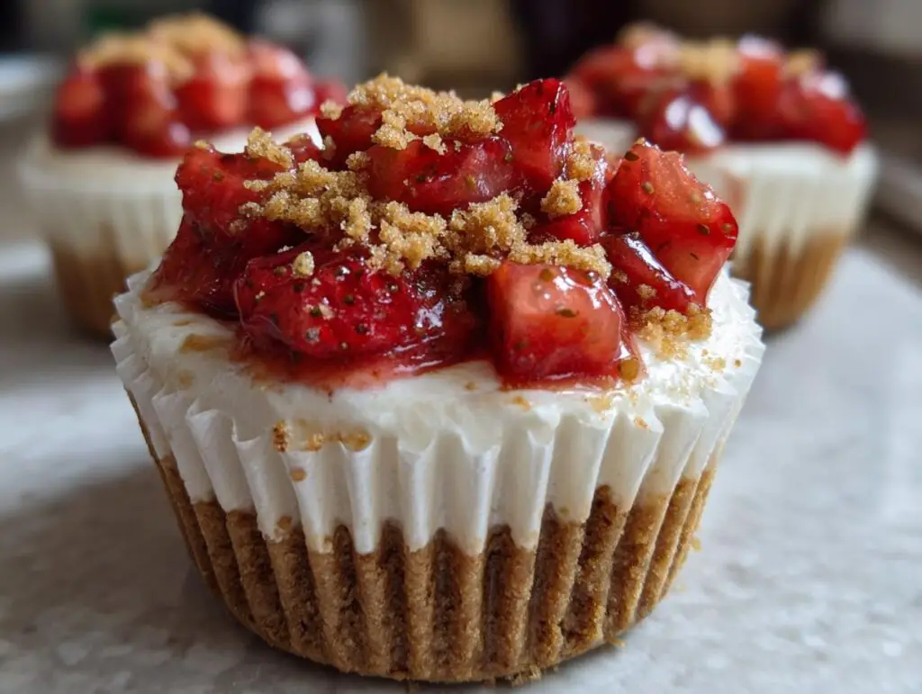 Mini Strawberry Shortcake Cheesecake Cups