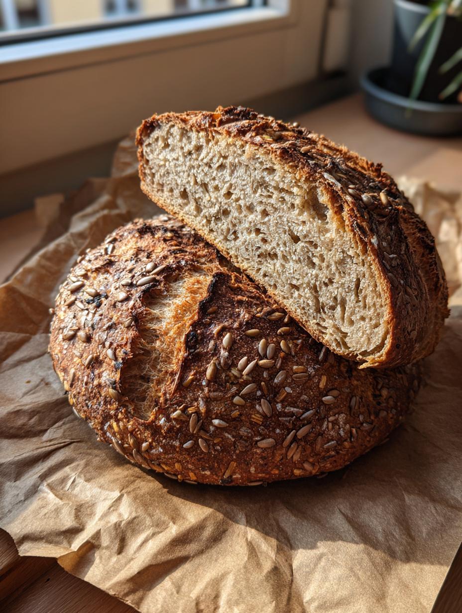 Multiseed No-Knead Sourdough Bread - detail 2