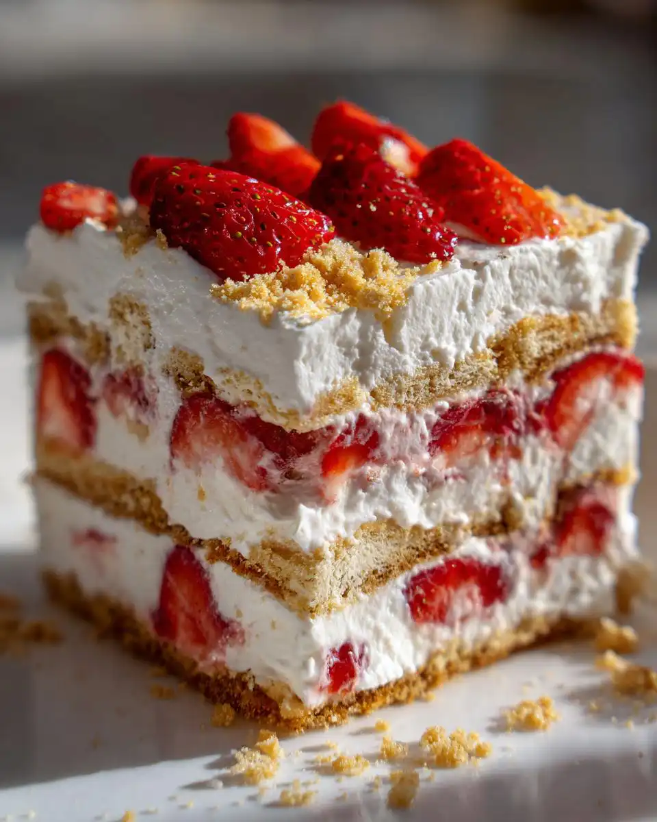 No Bake Strawberry Shortcake Icebox Cake - detail 1