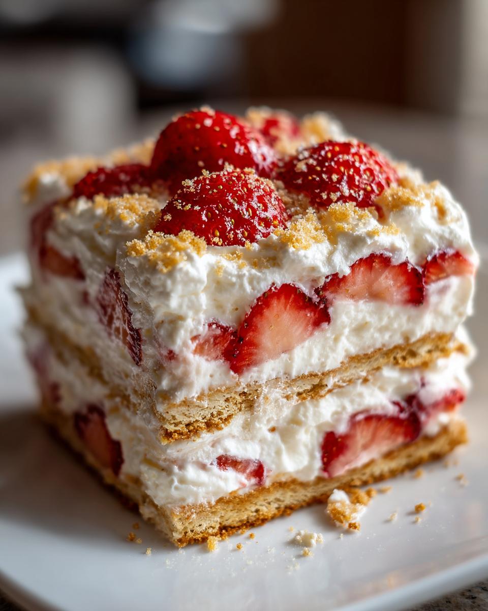 No Bake Strawberry Shortcake Icebox Cake - detail 2