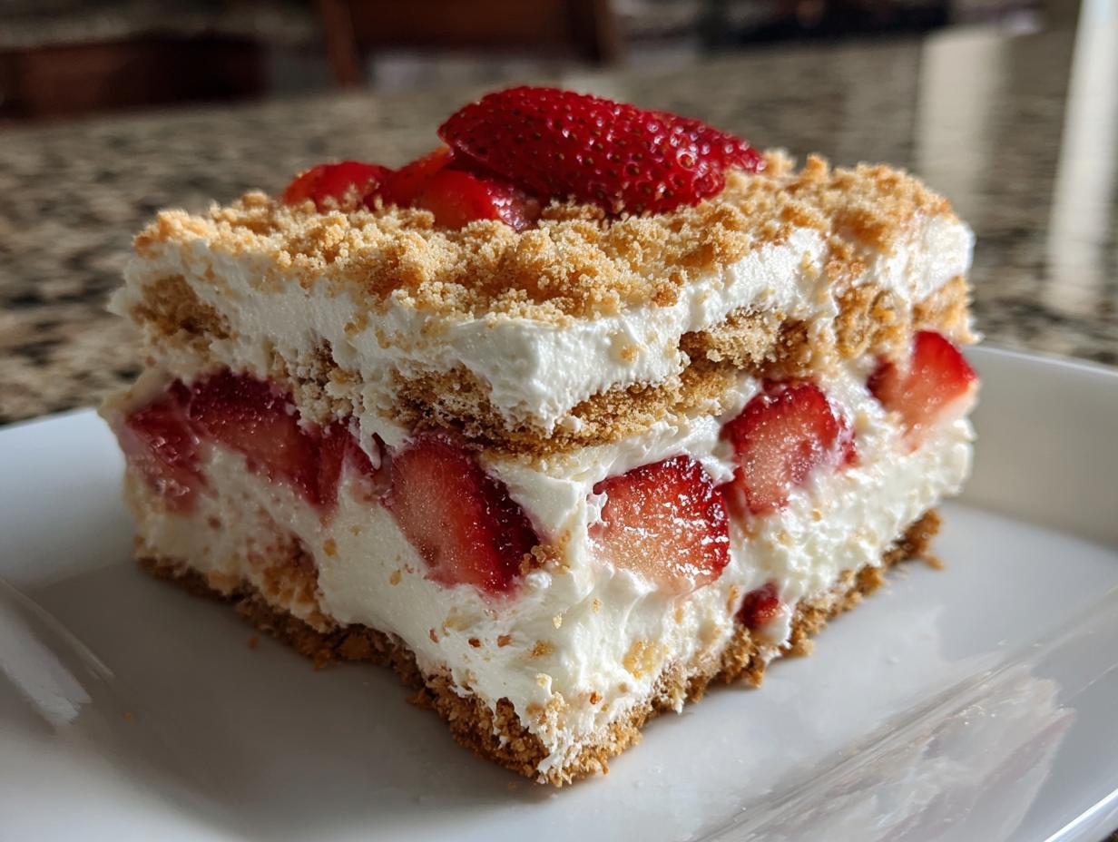 Amazing No Bake Strawberry Shortcake Icebox Cake