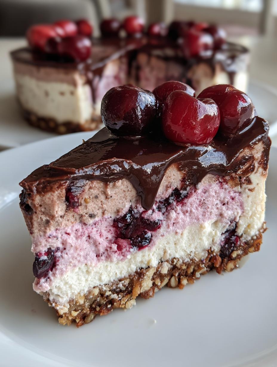 No-bake vegan cherry cheesecake - detail 2
