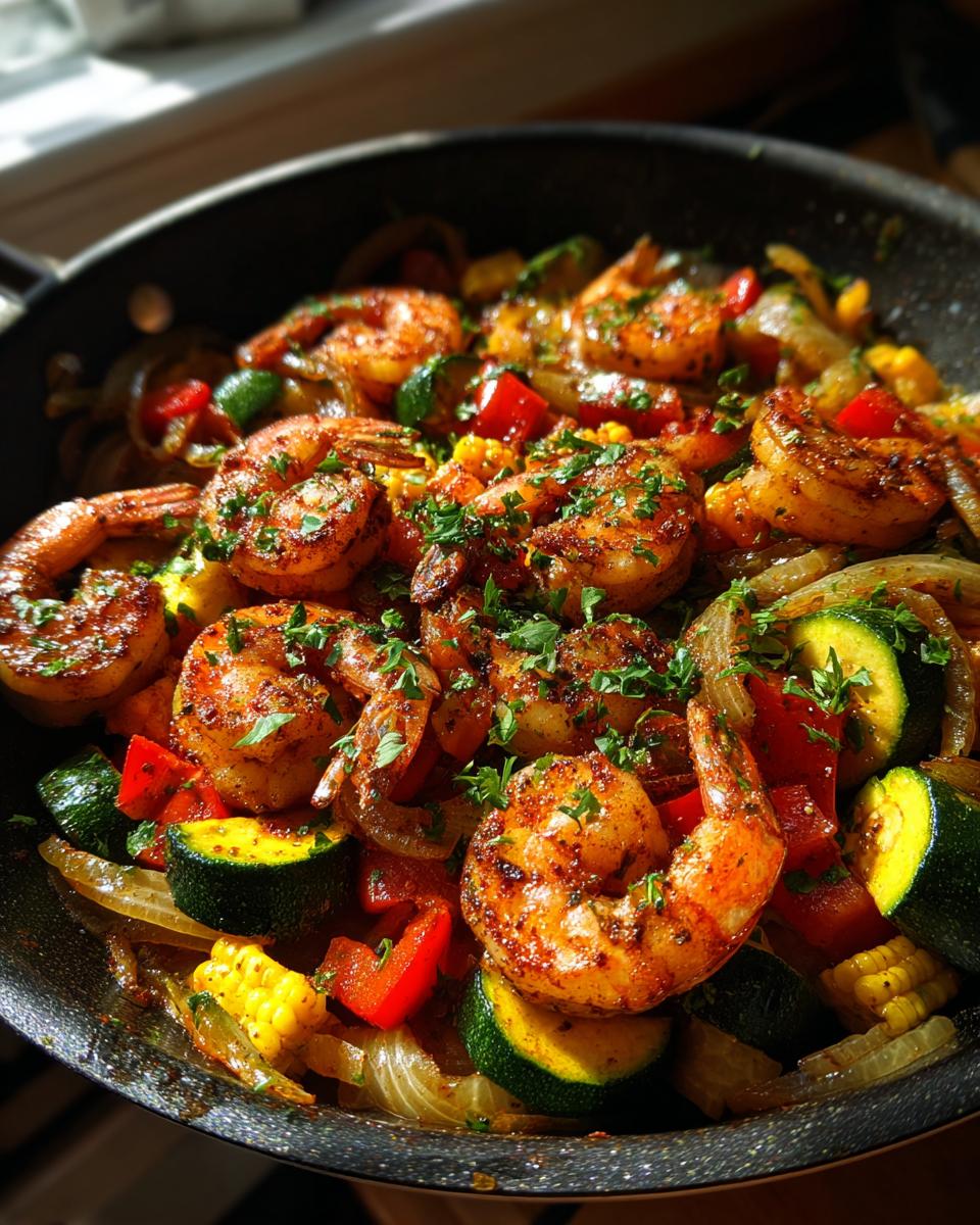 One Pan Cajun Shrimp With Garlic Butter Veggies - detail 2