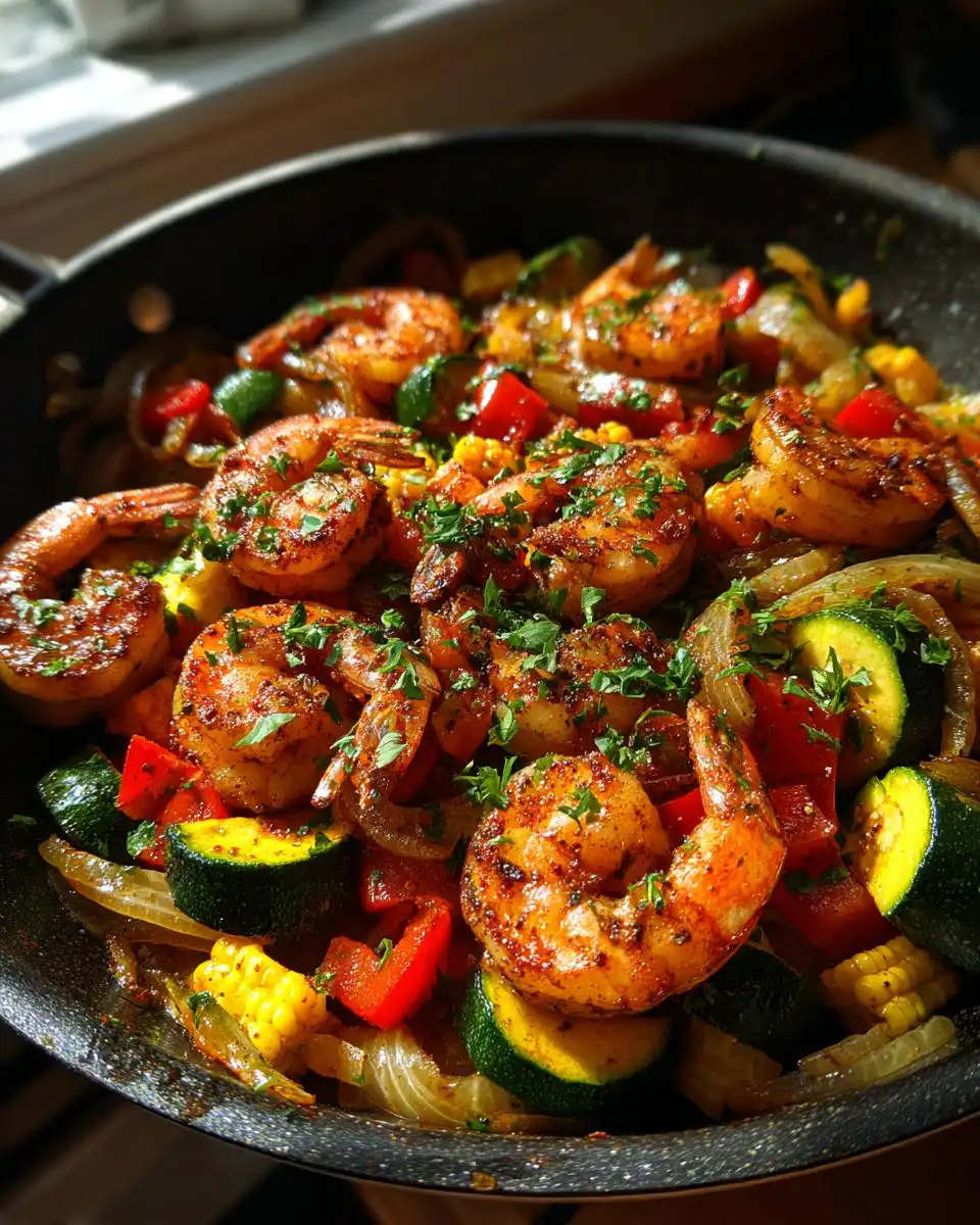 One Pan Cajun Shrimp With Garlic Butter Veggies - detail 2