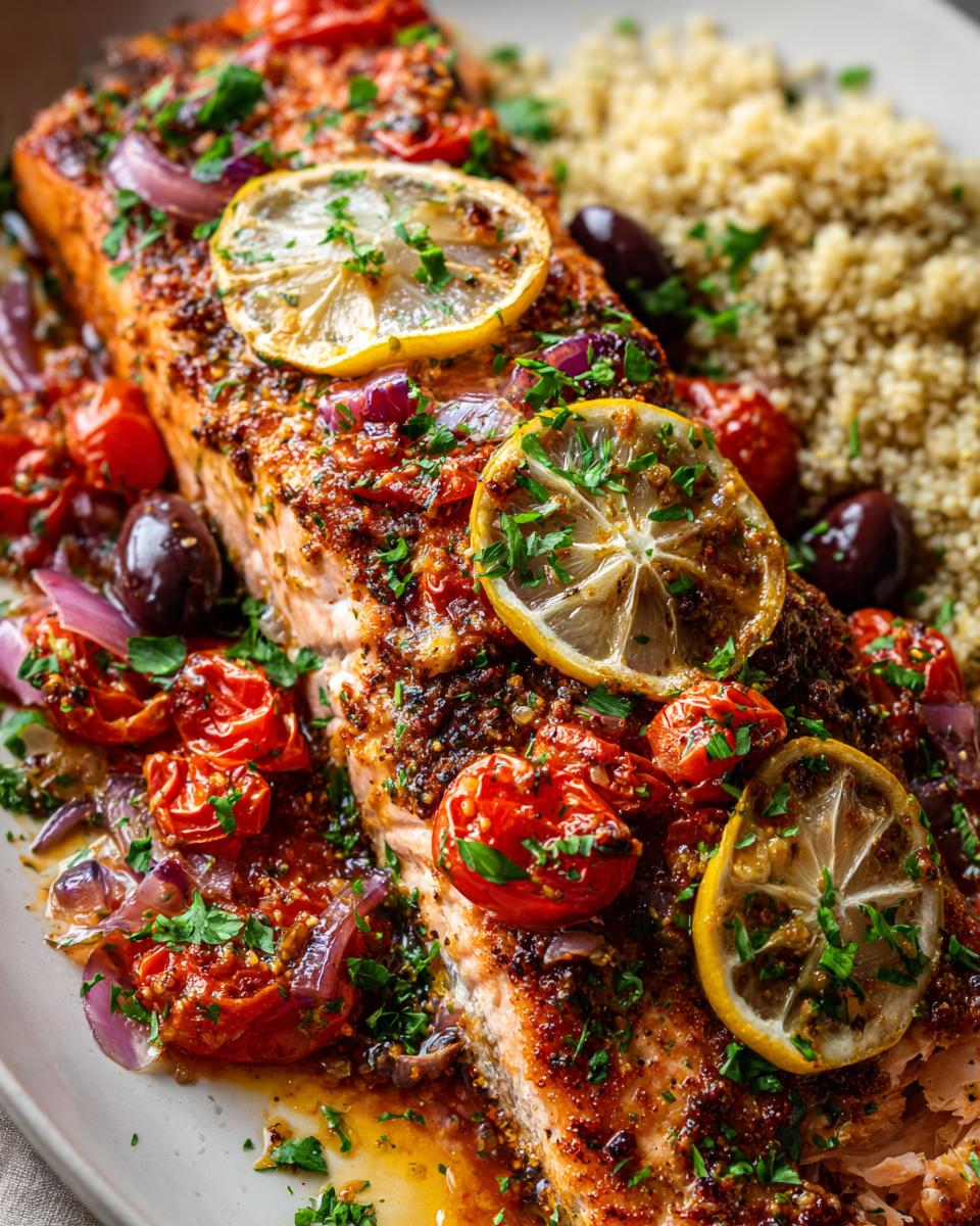 One Pan Mediterranean Tomato Olive Baked Salmon - detail 1