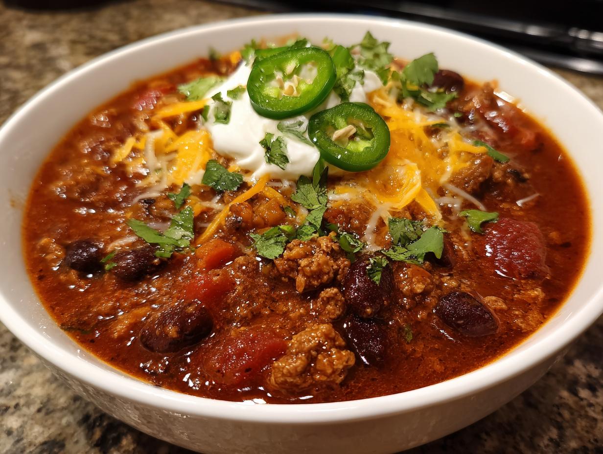 Amazing 8 Hour Overnight Crockpot Turkey Chili