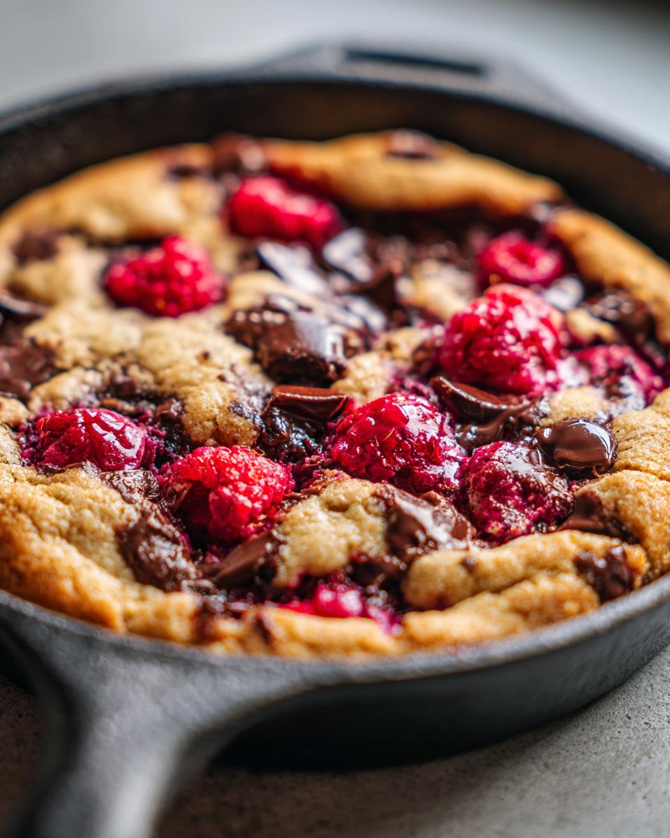 Raspberry Chocolate Skillet Cookie - detail 2
