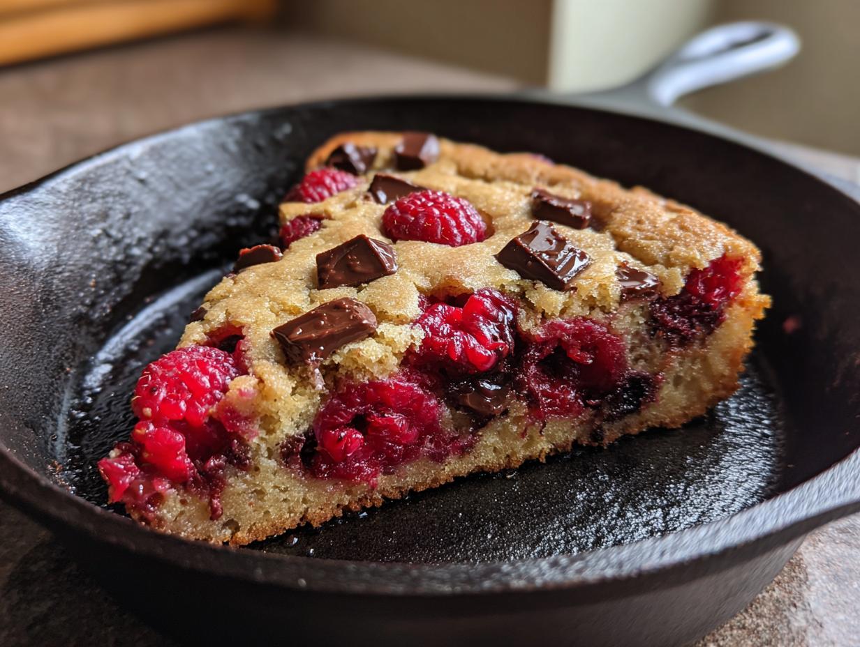 Irresistible 1 Perfect Raspberry Chocolate Skillet Cookie