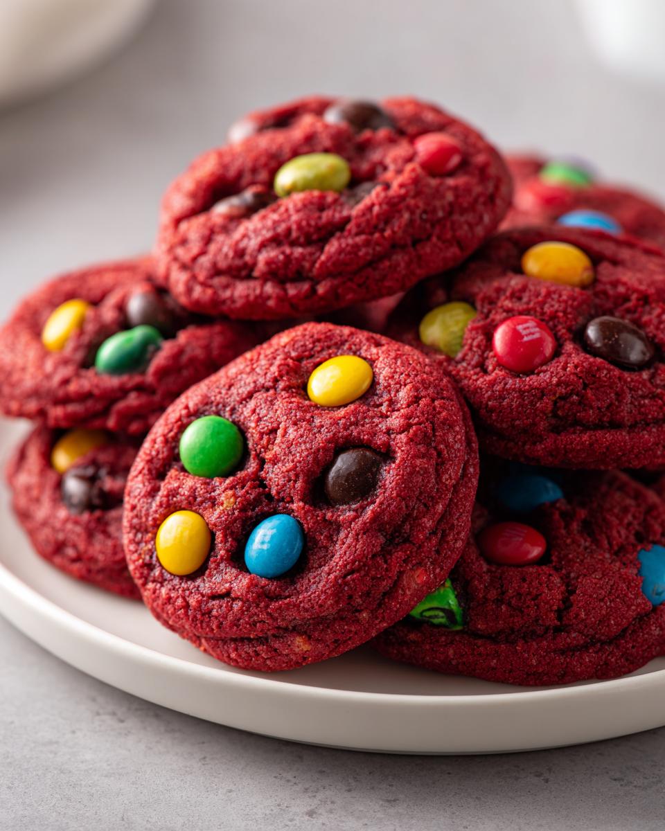 Red Velvet M&M Cake Mix Cookies Easy - detail 1