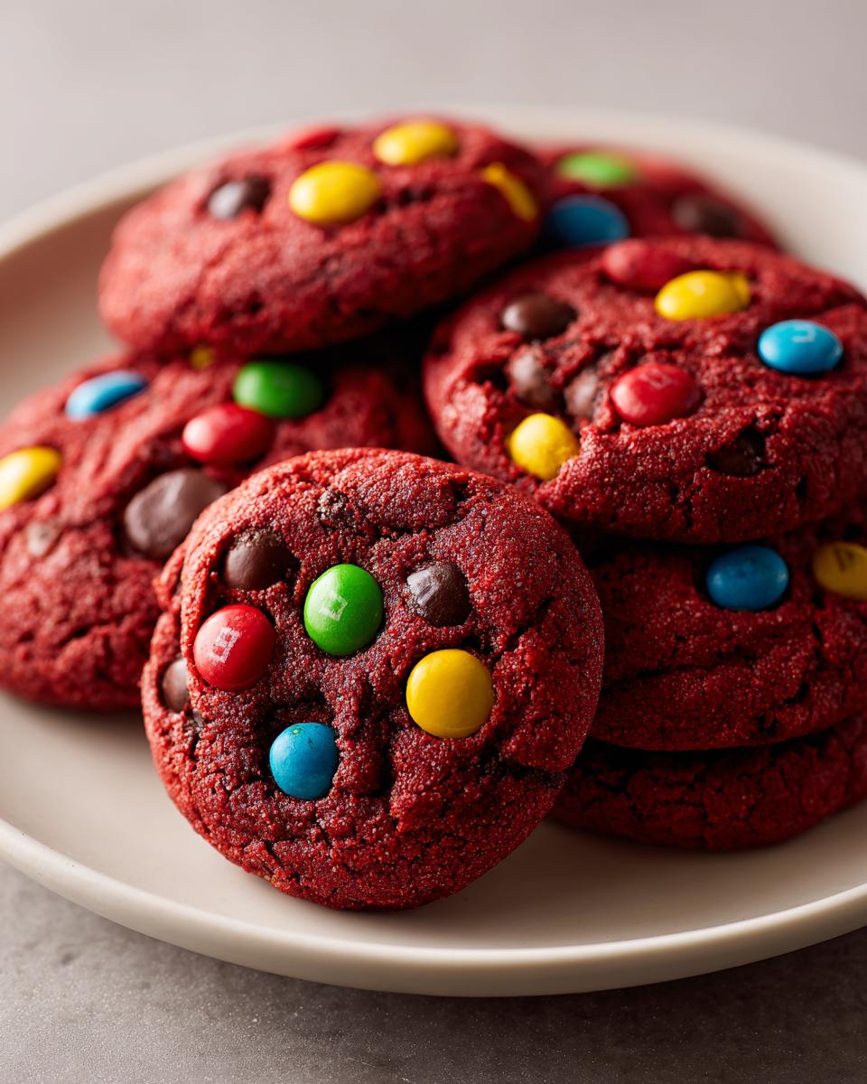 Red Velvet M&M Cake Mix Cookies Easy - detail 2