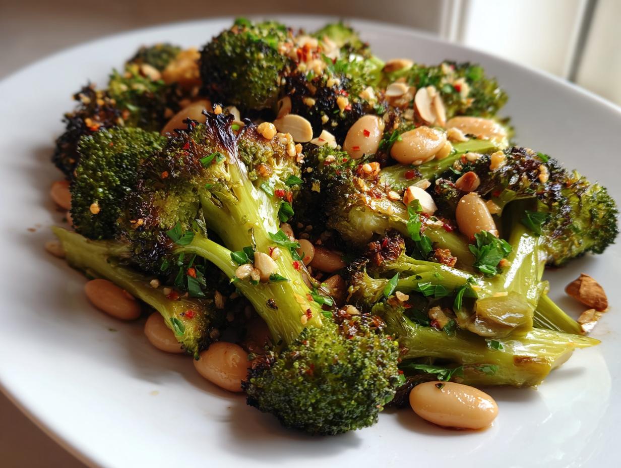 Amazing Roasted Broccoli and White Beans Sheet Pan