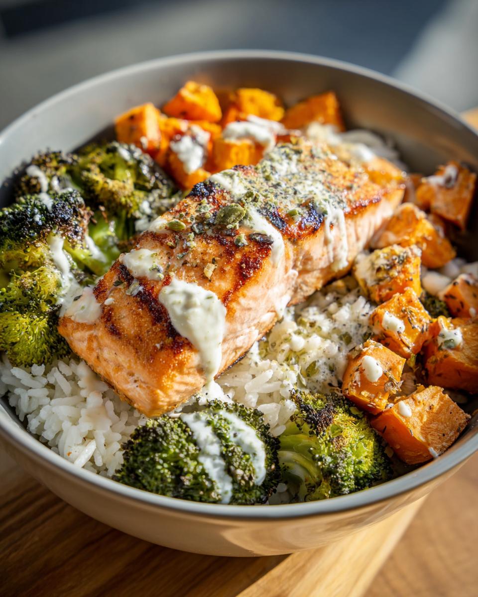 Salmon meal prep bowls - detail 1