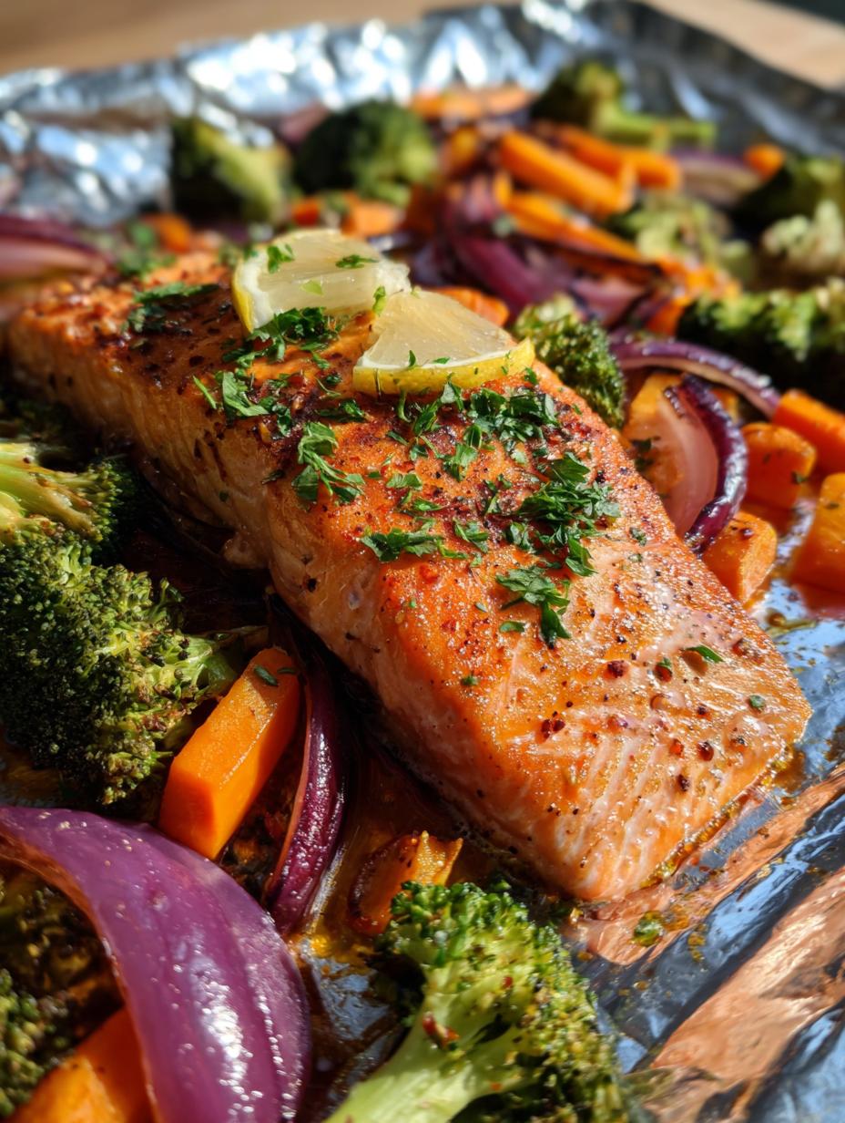 Sheet pan salmon and veggies - detail 2