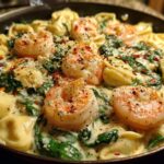 Shrimp And Spinach Tortellini Skillet Dinner