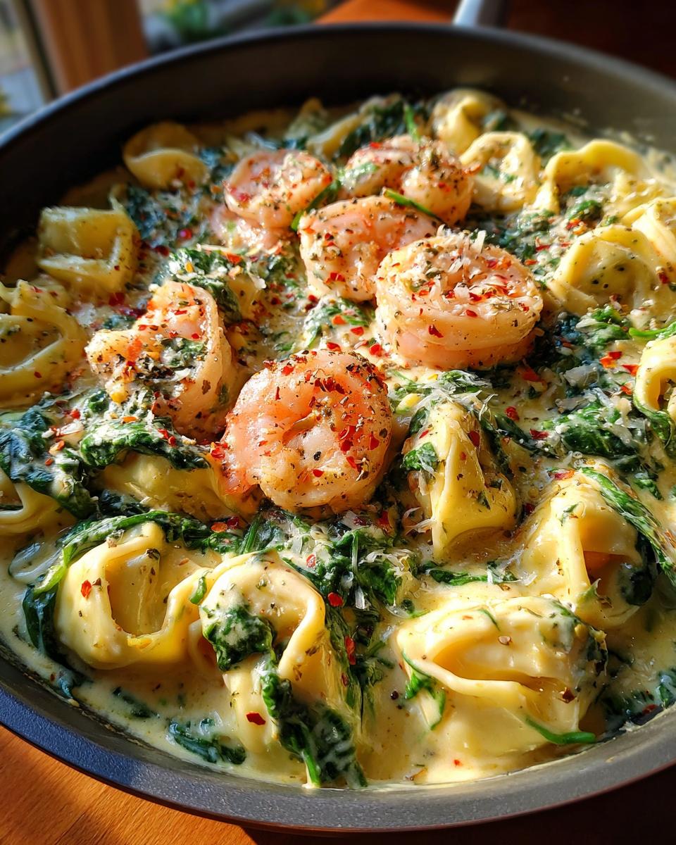 Shrimp And Spinach Tortellini Skillet Dinner - detail 2