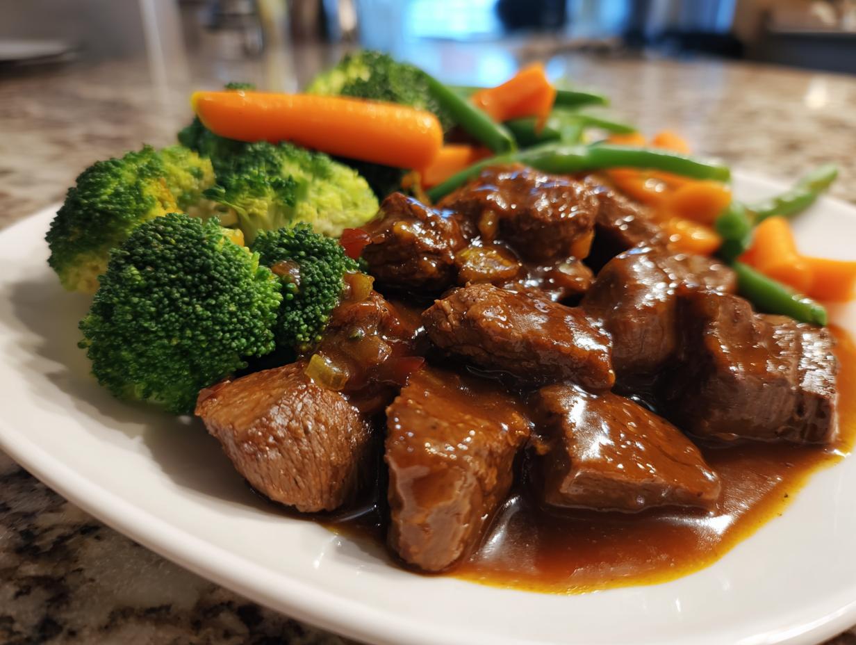5 Amazing Simple Beef Tips with Steamed Veggies
