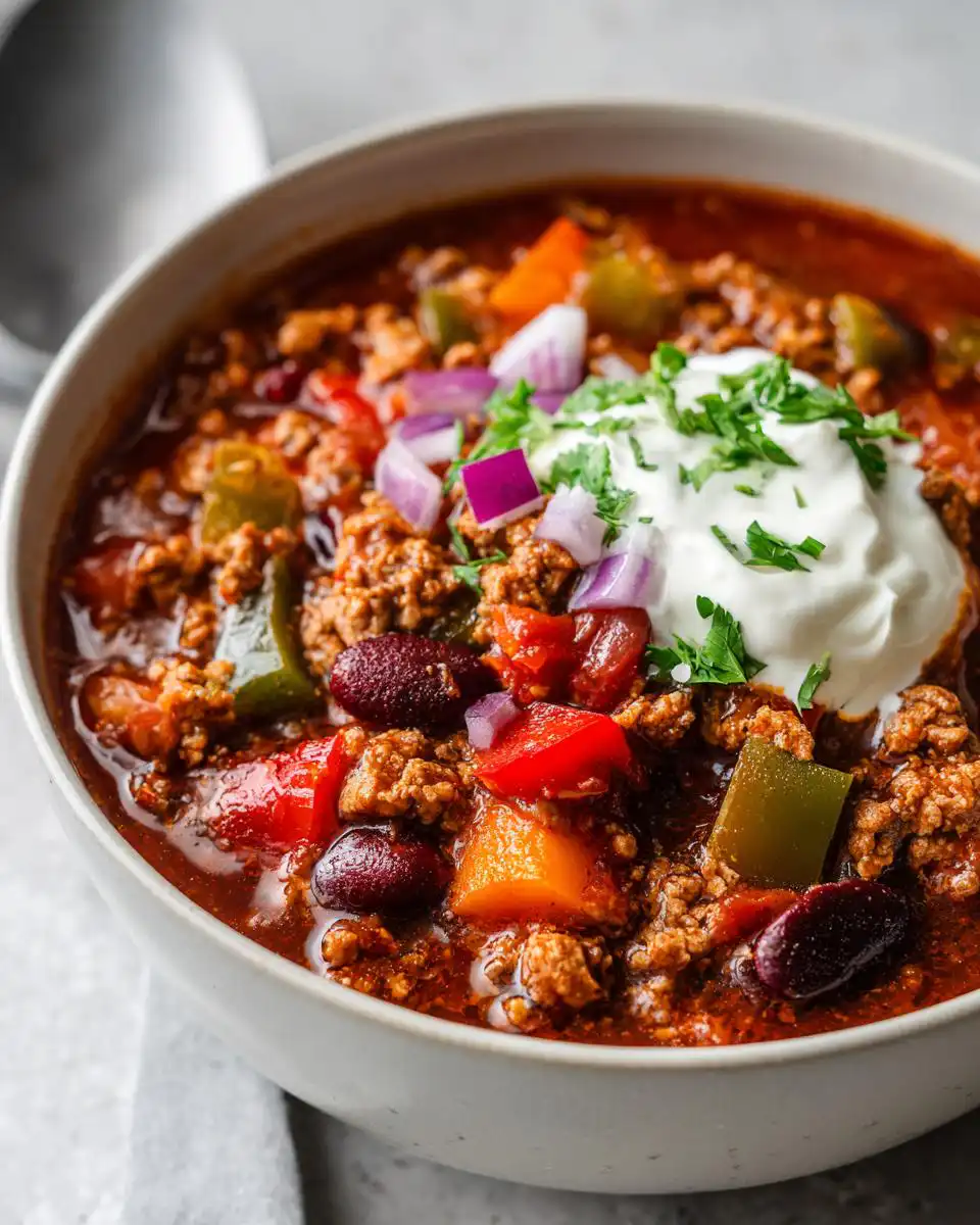 Skinny Crockpot Turkey Chili - detail 2