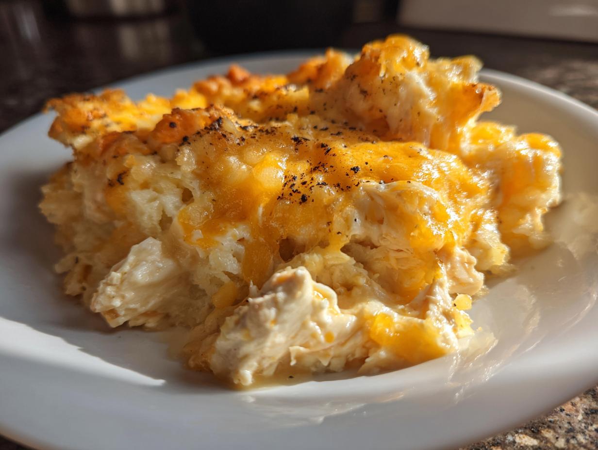 Amazing 4-Hour Slow Cooker Cheesy Chicken Hashbrown Casserole