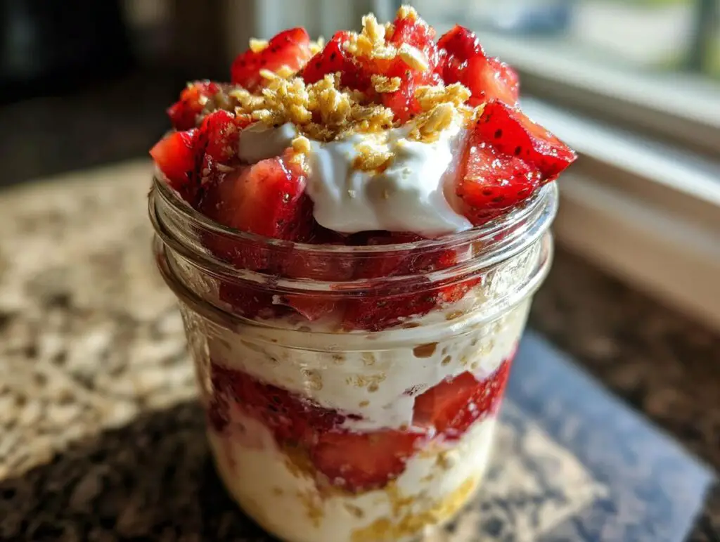 Strawberry Shortcake Overnight Oats