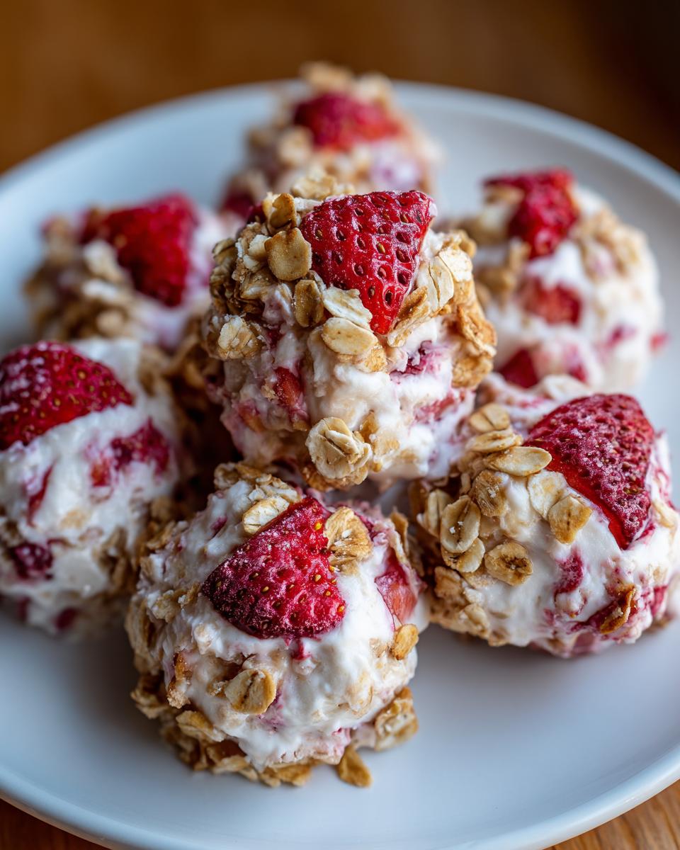 Strawberry Yogurt Bites with Oats - detail 1