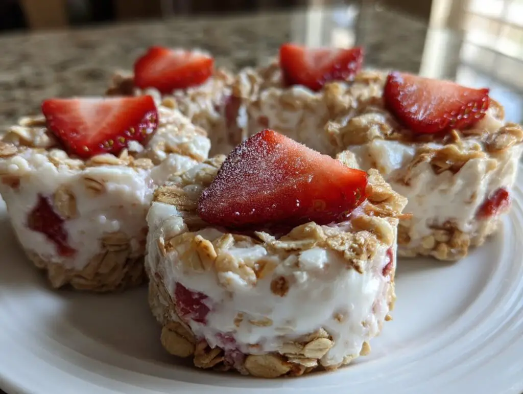Strawberry Yogurt Bites with Oats
