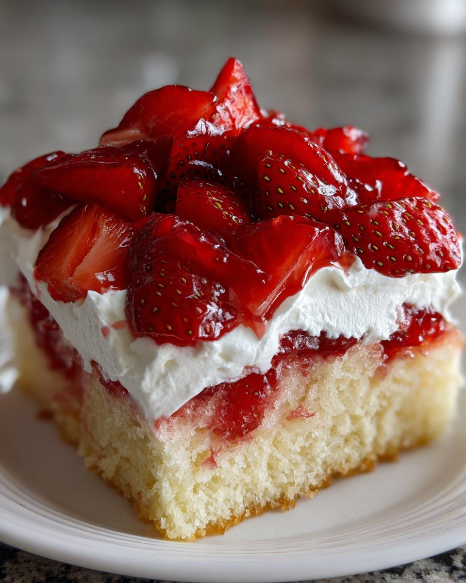 Strawberry shortcake poke cake - detail 1