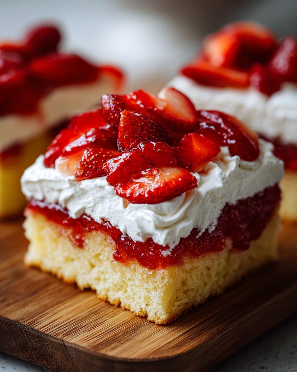 Strawberry shortcake poke cake - detail 2