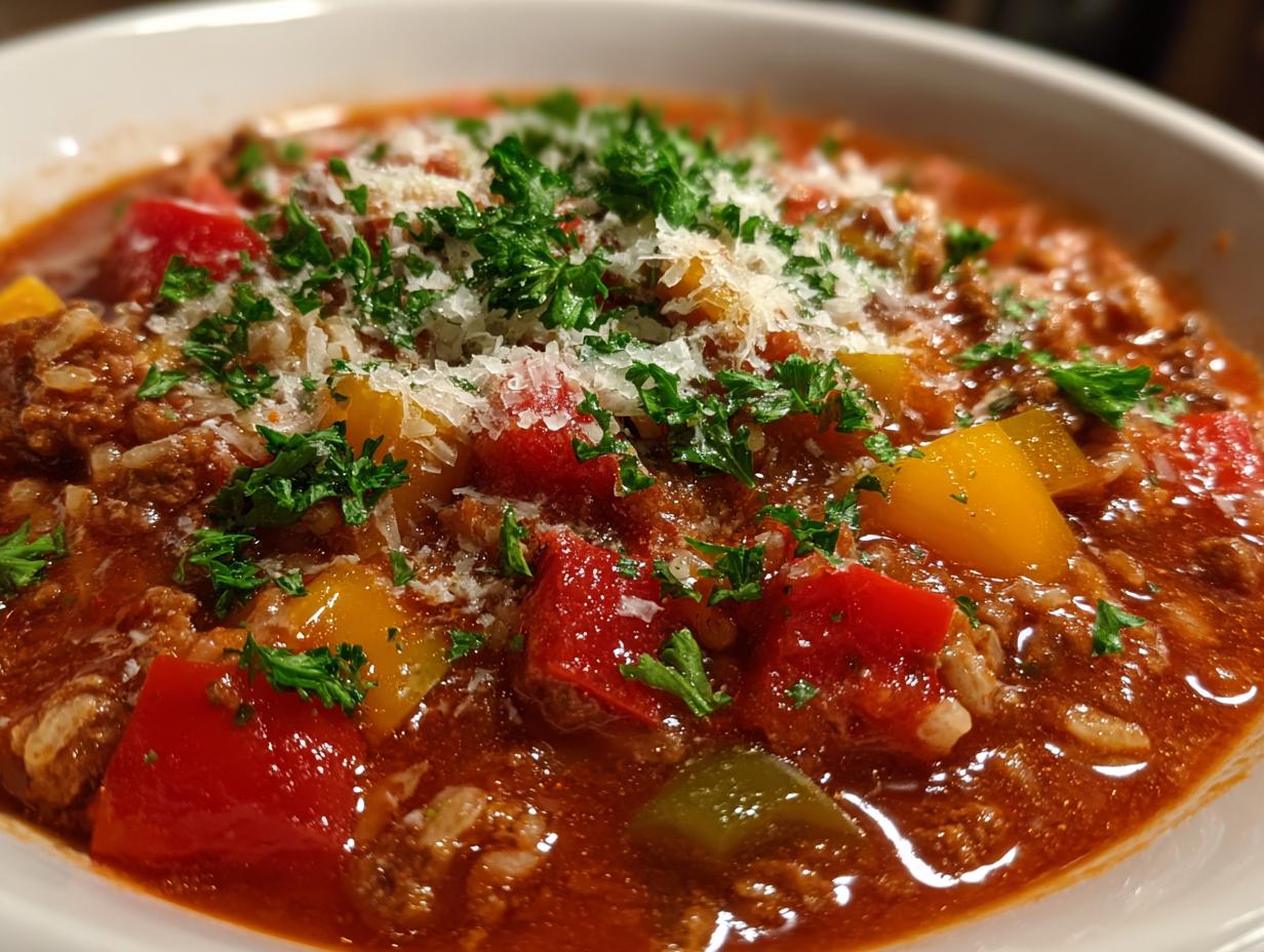 Amazing 50-Min Stuffed Pepper Soup Joy