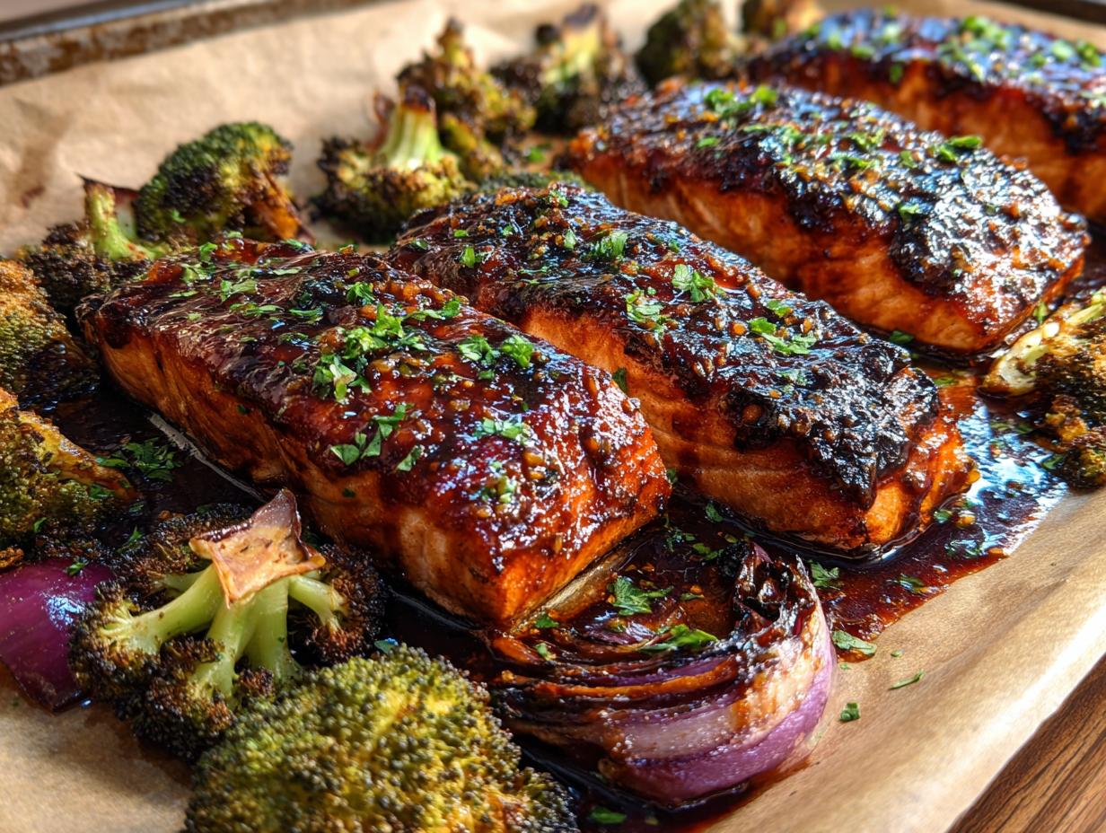 Divine Sweet and Spicy Sheet Pan Salmon 12 min