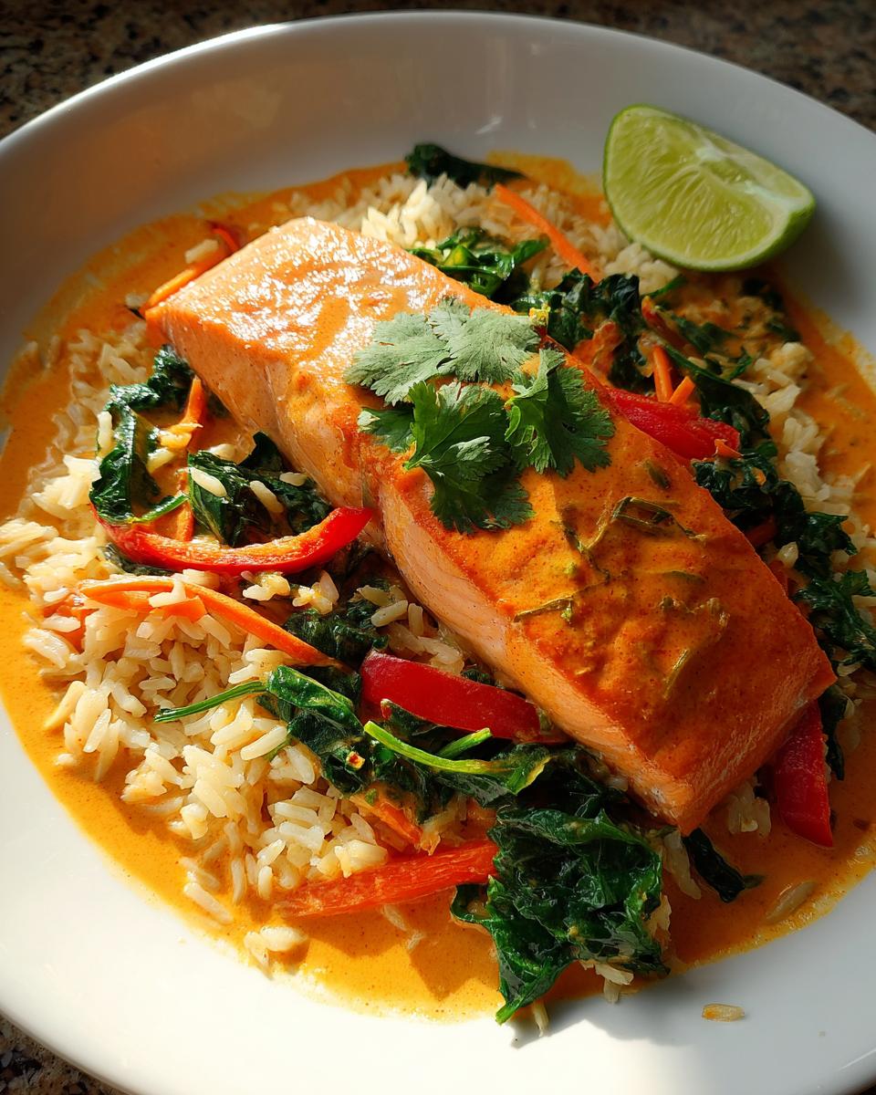 Thai Coconut Curry Salmon with Veggie Rice - detail 1