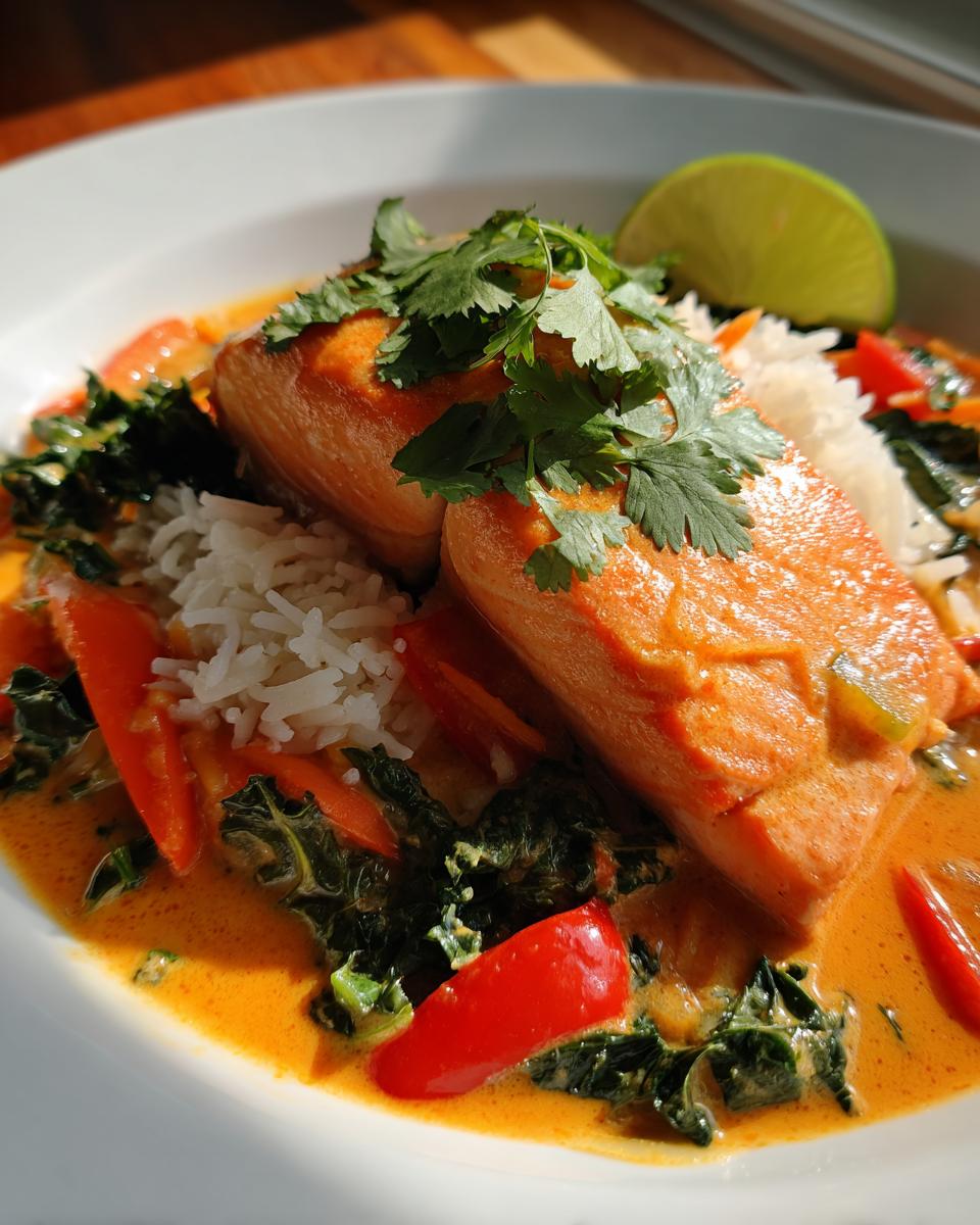 Thai Coconut Curry Salmon with Veggie Rice - detail 2