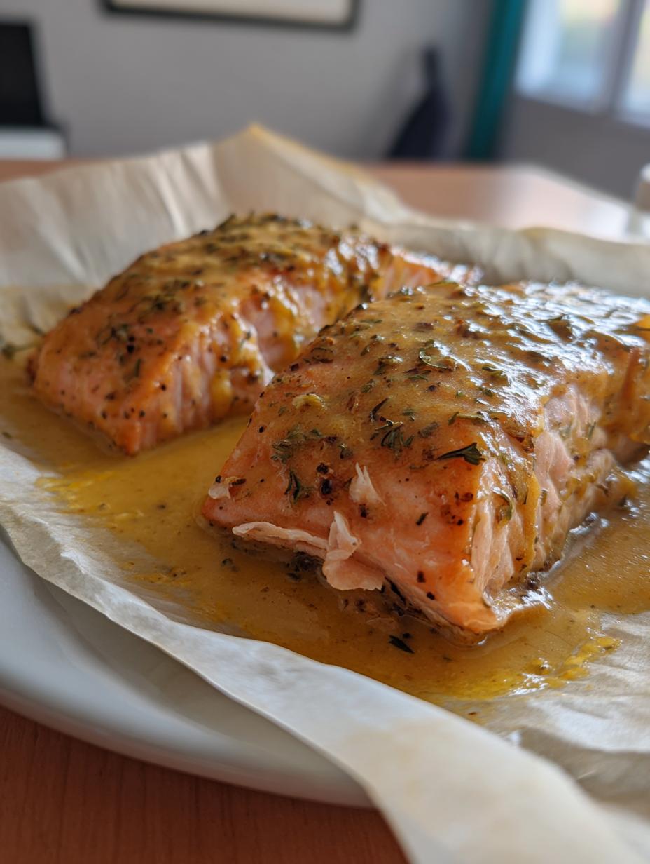 baked honey mustard salmon - detail 1