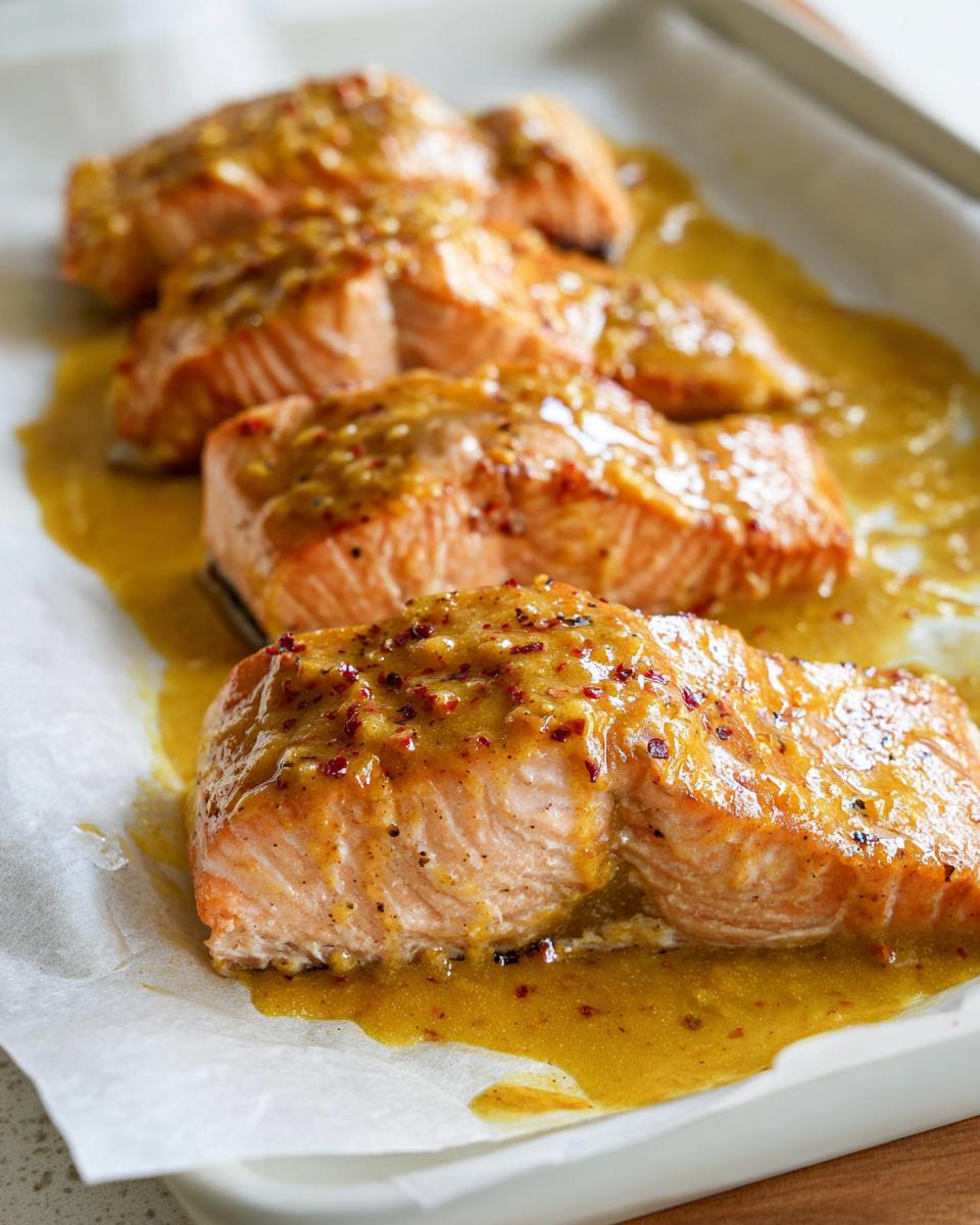 baked honey mustard salmon - detail 2