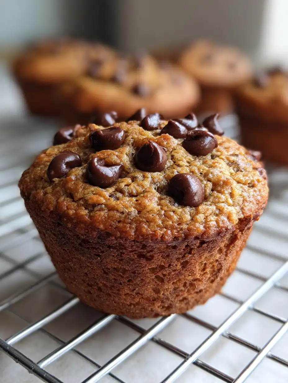 chocolate chip protein muffins - detail 2