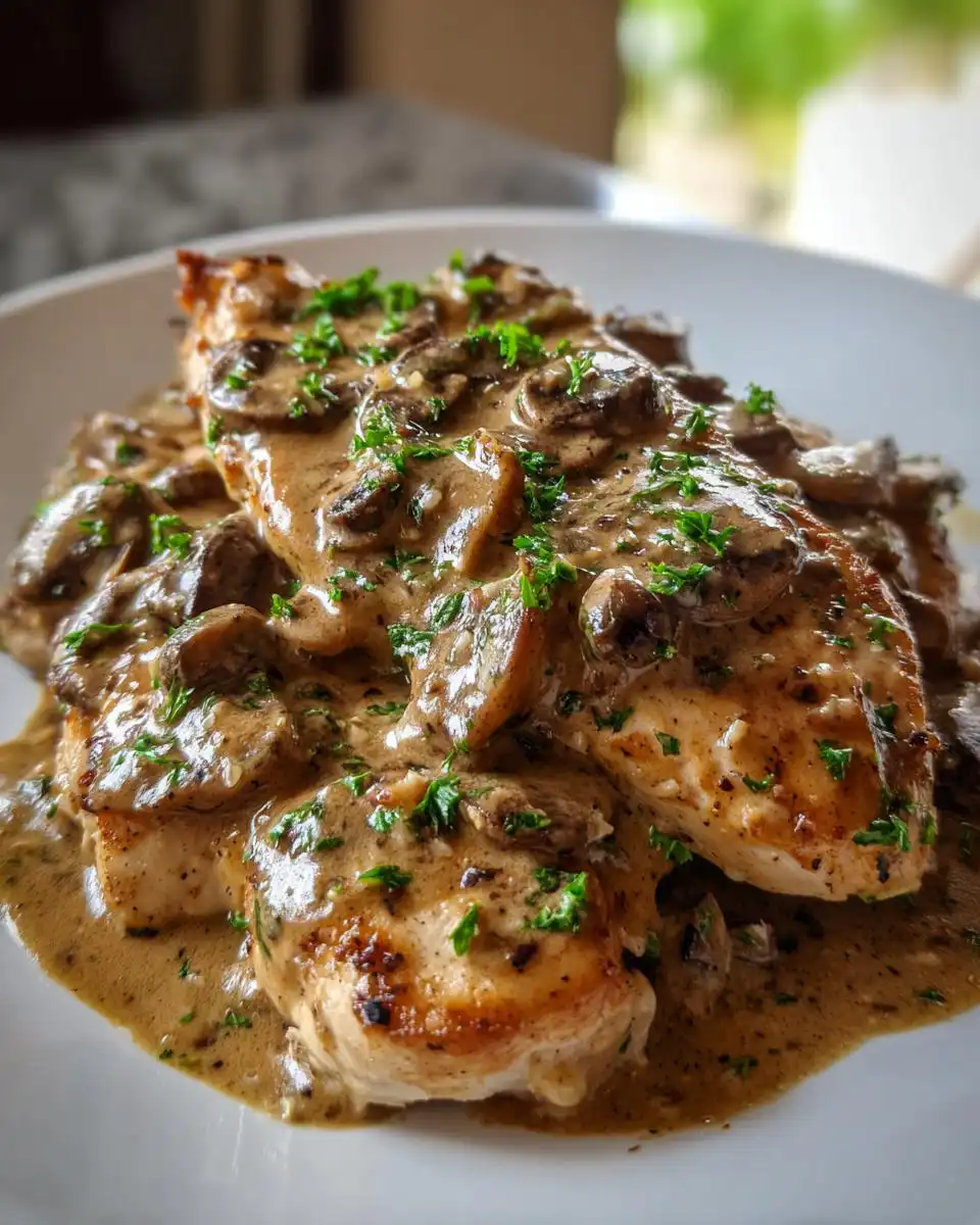 creamy mushroom chicken - detail 1