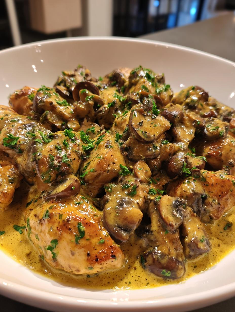 creamy mushroom chicken - detail 2