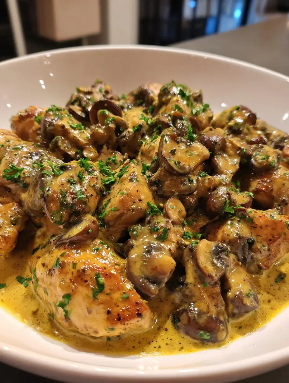 creamy mushroom chicken - detail 2