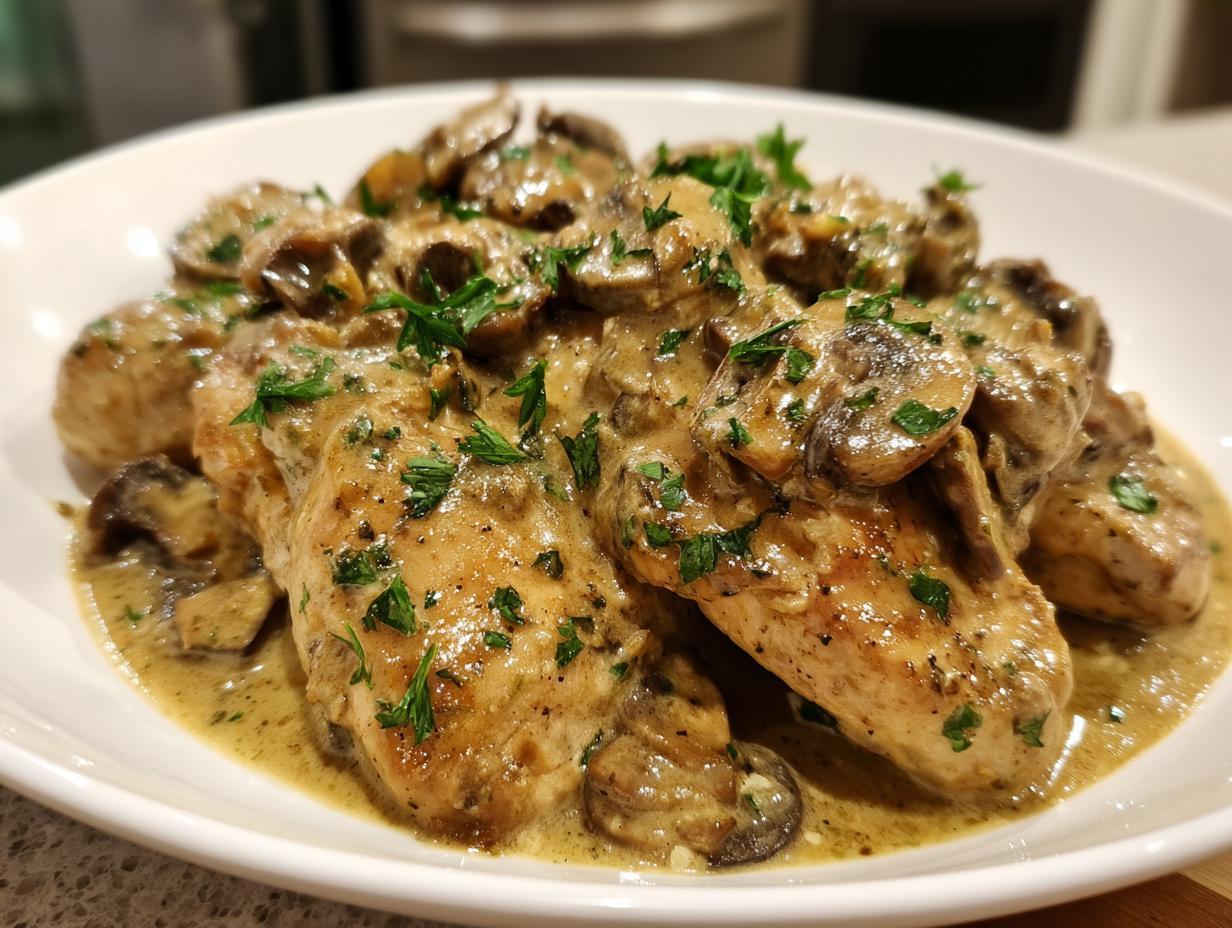 Amazing creamy mushroom chicken in 30 min