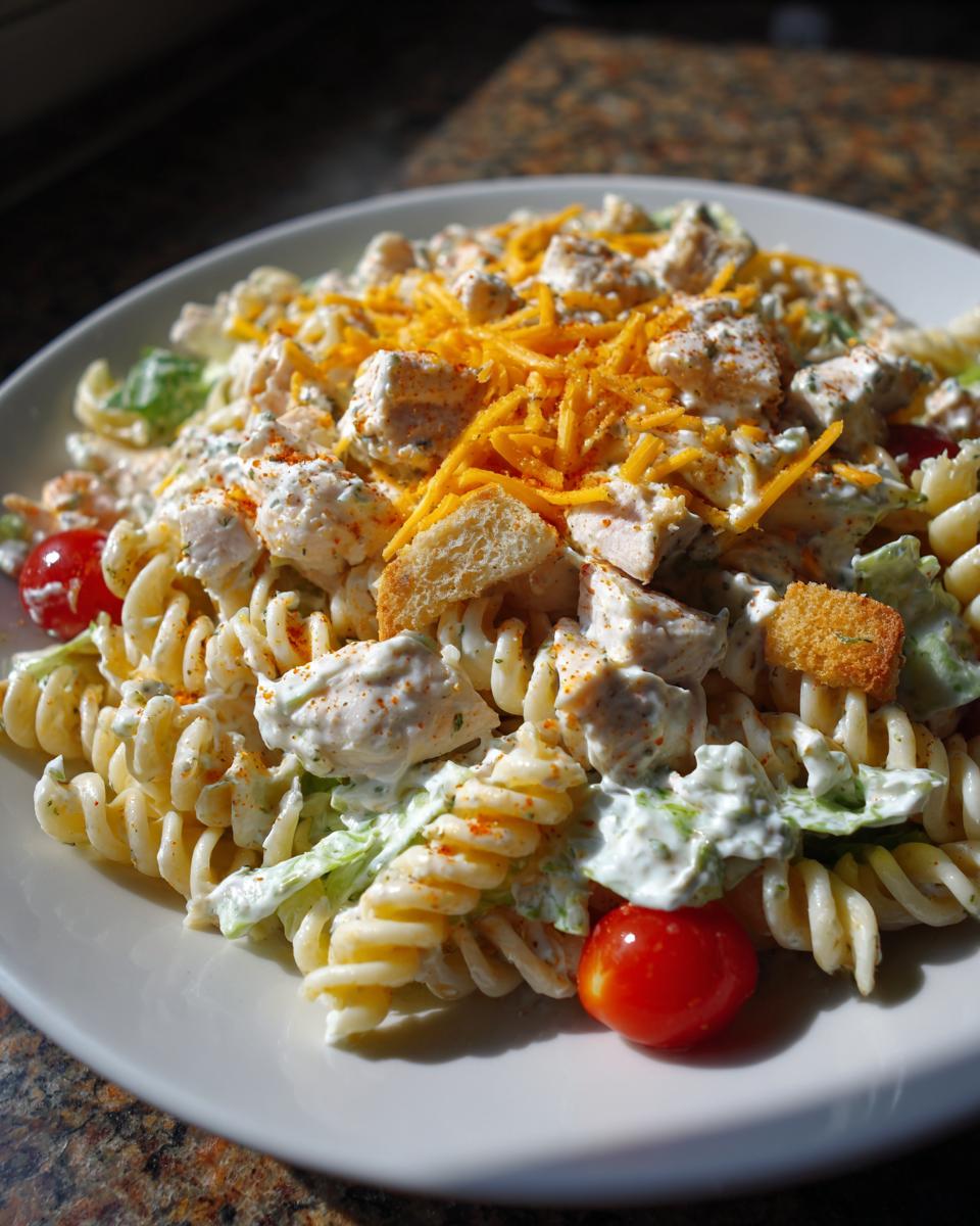 creamy rotini pasta salad - detail 2