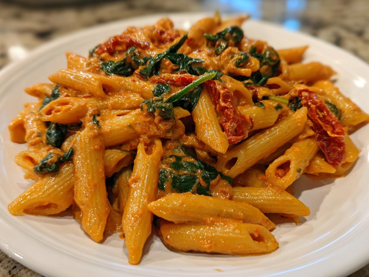 Amazing creamy sun-dried tomato vegan pasta secret