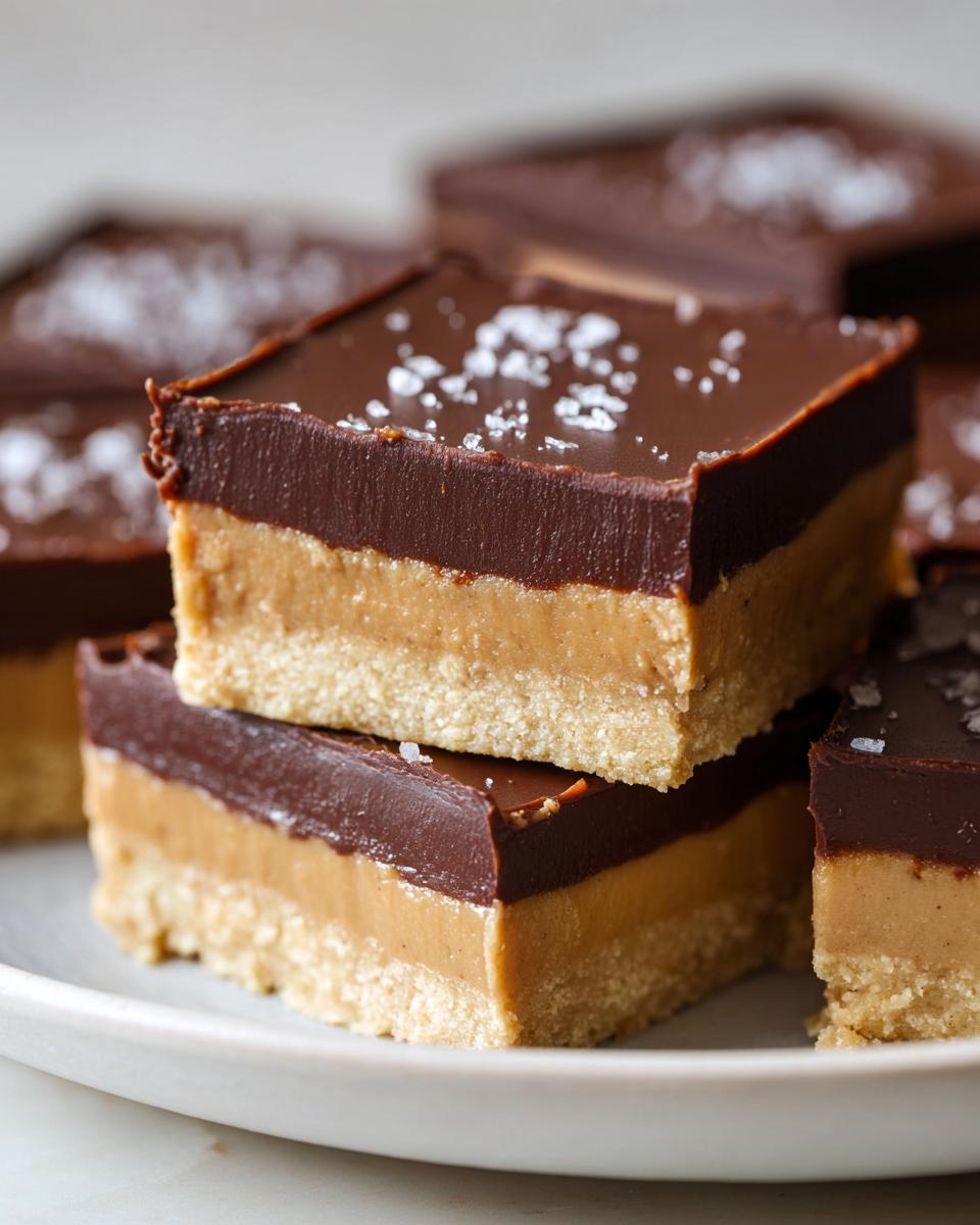 dark chocolate peanut butter bars - detail 1